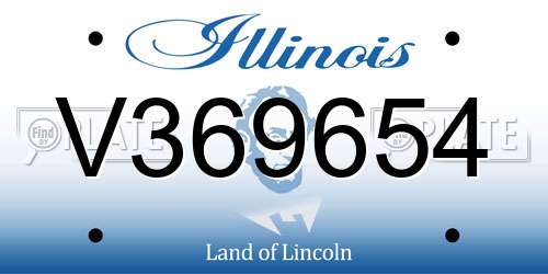 V369654 Illinois License Plate