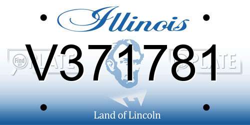 V371781 Illinois License Plate