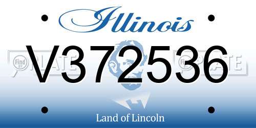 V372536 Illinois License Plate