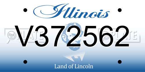 V372562 Illinois License Plate