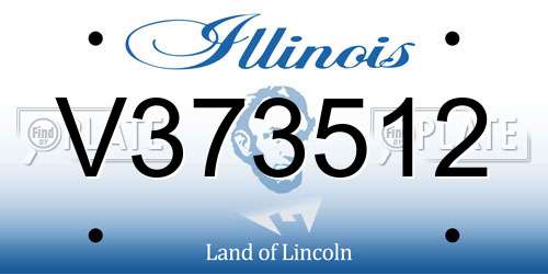 V373512 Illinois License Plate