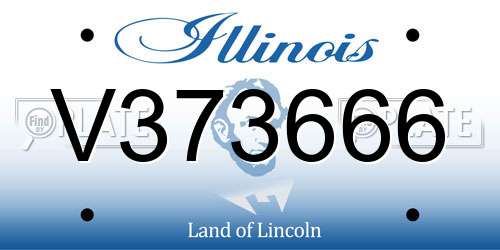 V373666 Illinois License Plate