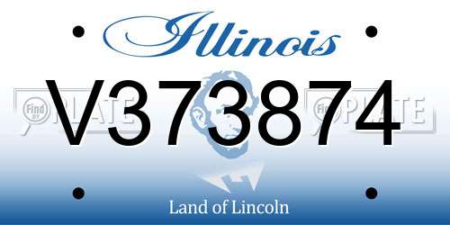 V373874 Illinois License Plate