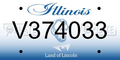 V374033 Illinois License Plate