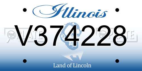 V374228 Illinois License Plate