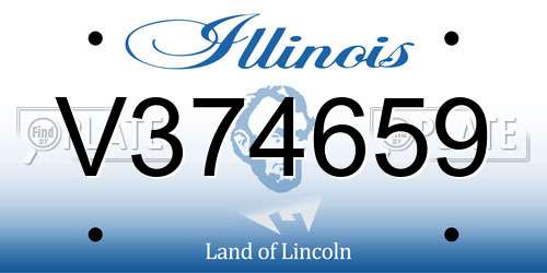 V374659 Illinois License Plate