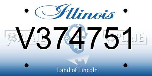 V374751 Illinois License Plate