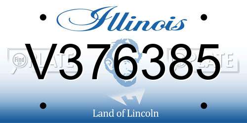V376385 Illinois License Plate