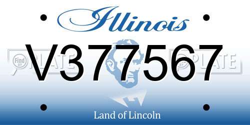 V377567 Illinois License Plate