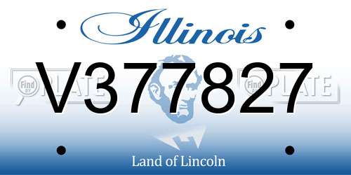 V377827 Illinois License Plate