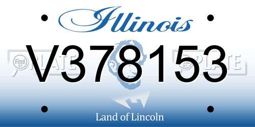 V378153 Illinois License Plate