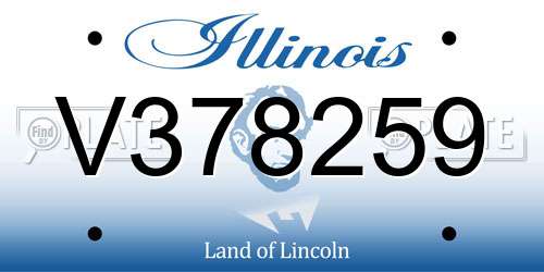 V378259 Illinois License Plate
