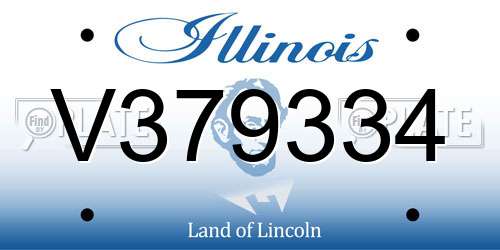 V379334 Illinois License Plate