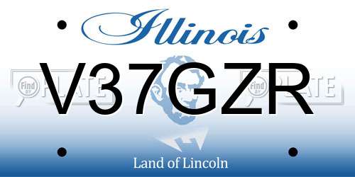 V37GZR Illinois License Plate