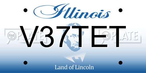 V37TET Illinois License Plate