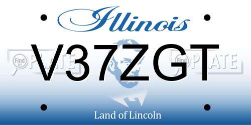 V37ZGT Illinois License Plate