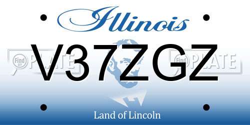 V37ZGZ Illinois License Plate