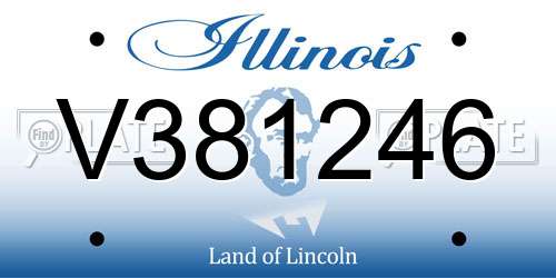 V381246 Illinois License Plate
