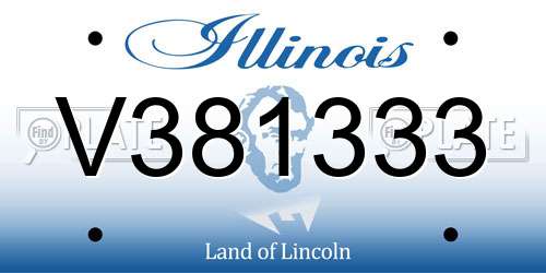 V381333 Illinois License Plate