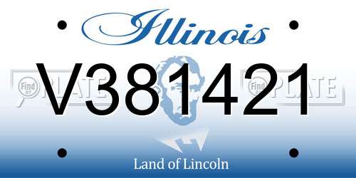 V381421 Illinois License Plate