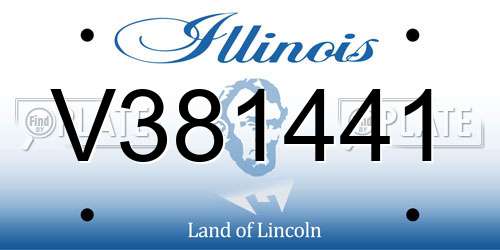 V381441 Illinois License Plate