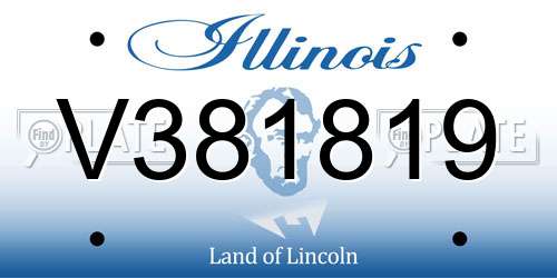 V381819 Illinois License Plate