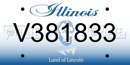 V381833 Illinois License Plate