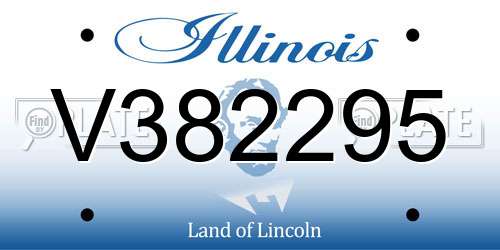 V382295 Illinois License Plate