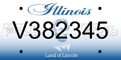 V382345 Illinois License Plate