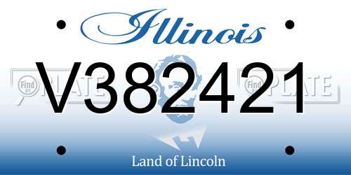 V382421 Illinois License Plate