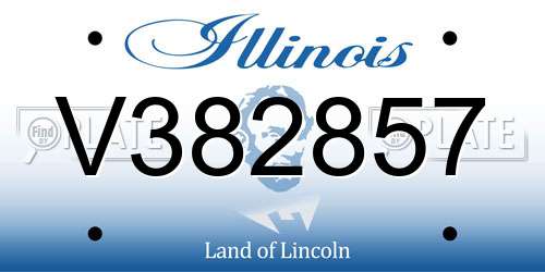 V382857 Illinois License Plate