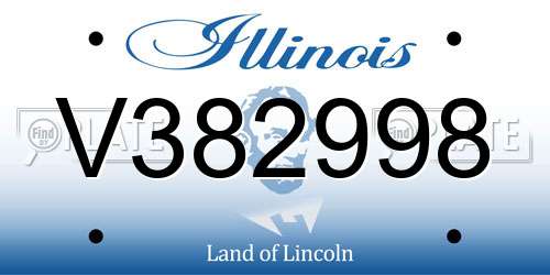 V382998 Illinois License Plate