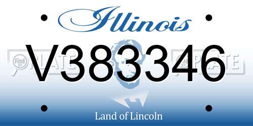 V383346 Illinois License Plate