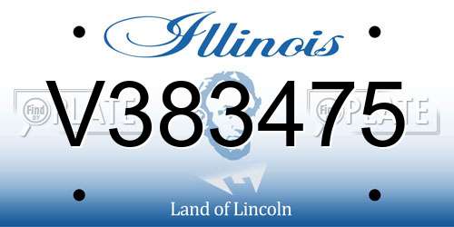 V383475 Illinois License Plate