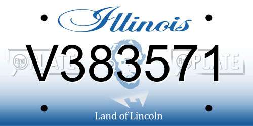 V383571 Illinois License Plate