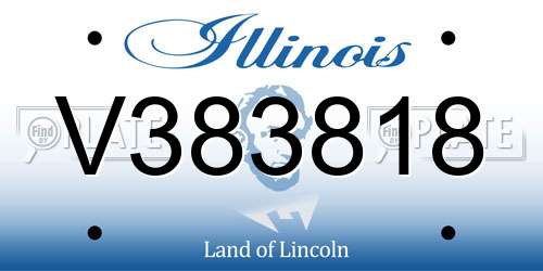 V383818 Illinois License Plate