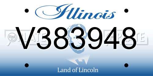 V383948 Illinois License Plate