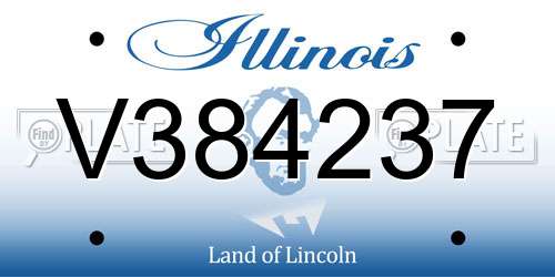 V384237 Illinois License Plate
