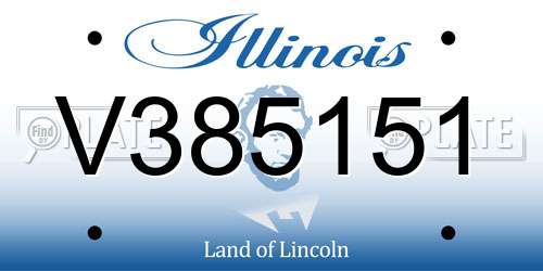 V385151 Illinois License Plate