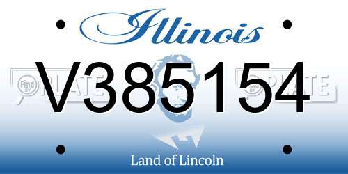 V385154 Illinois License Plate