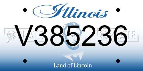V385236 Illinois License Plate