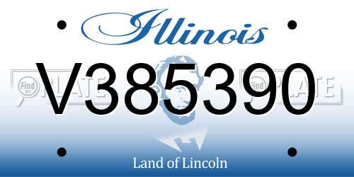 V385390 Illinois License Plate