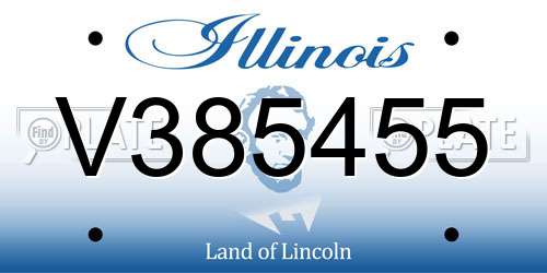 V385455 Illinois License Plate