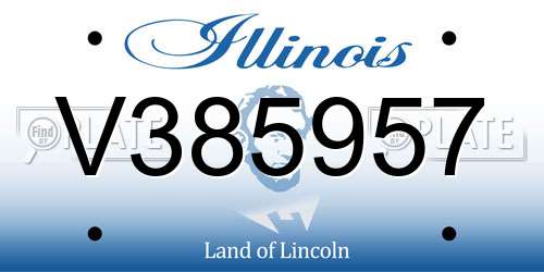 V385957 Illinois License Plate