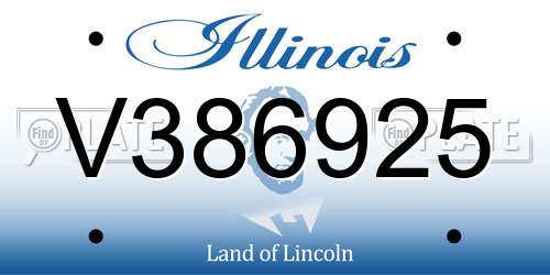 V386925 Illinois License Plate