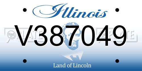 V387049 Illinois License Plate