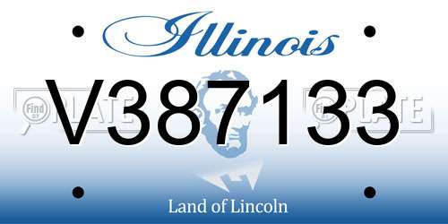 V387133 Illinois License Plate