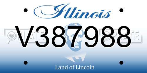 V387988 Illinois License Plate