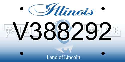 V388292 Illinois License Plate