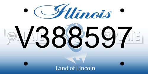 V388597 Illinois License Plate